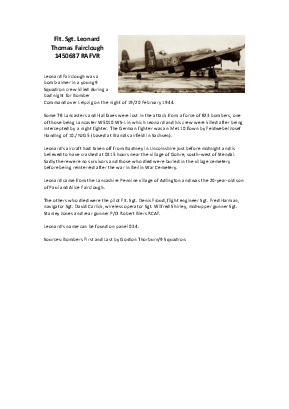 A preview of a PDF biography for Fairclough, Leonard Thomas